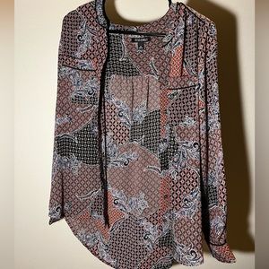 Roz & Ali Long Sleeve Button Up Blouse